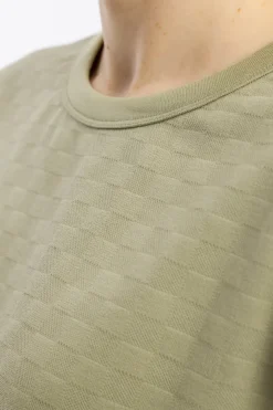 Sale Rotholz Strukturiertes T-Shirt Bio Baumwolle - Grun