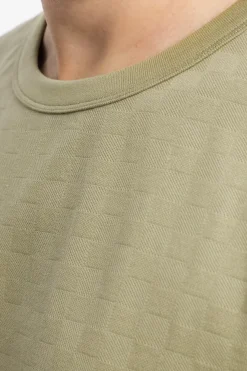 Clearance Rotholz Strukturiertes T-Shirt Bio Baumwolle - Grun