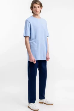 Clearance Rotholz T-Shirt Aus Waffle Cotton Hellblau
