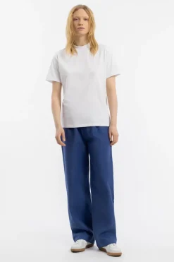 Sale Rotholz T-Shirt Mit Breitem Kragen Bio Baumwolle - Weis
