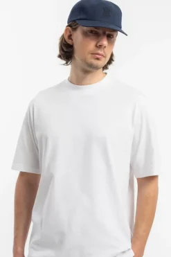 Hot Rotholz T-Shirt Mit Breitem Kragen Bio Baumwolle - Weis