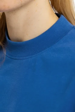 Outlet Rotholz T-Shirt Mit Breitem Kragen Bio Baumwolle - Blau