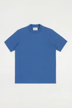 Outlet Rotholz T-Shirt Mit Breitem Kragen Bio Baumwolle - Blau