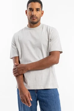 Rotholz T-Shirt Mit Breitem Kragen Bio Baumwolle - Grau