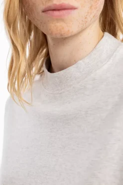 Outlet Rotholz T-Shirt Mit Breitem Kragen Bio Baumwolle - Grau