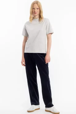 Outlet Rotholz T-Shirt Mit Breitem Kragen Bio Baumwolle - Grau