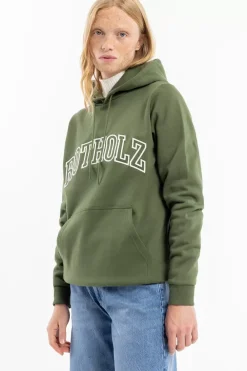 Discount Rotholz Varsity Logo Hoodie Bio Baumwolle - Grun