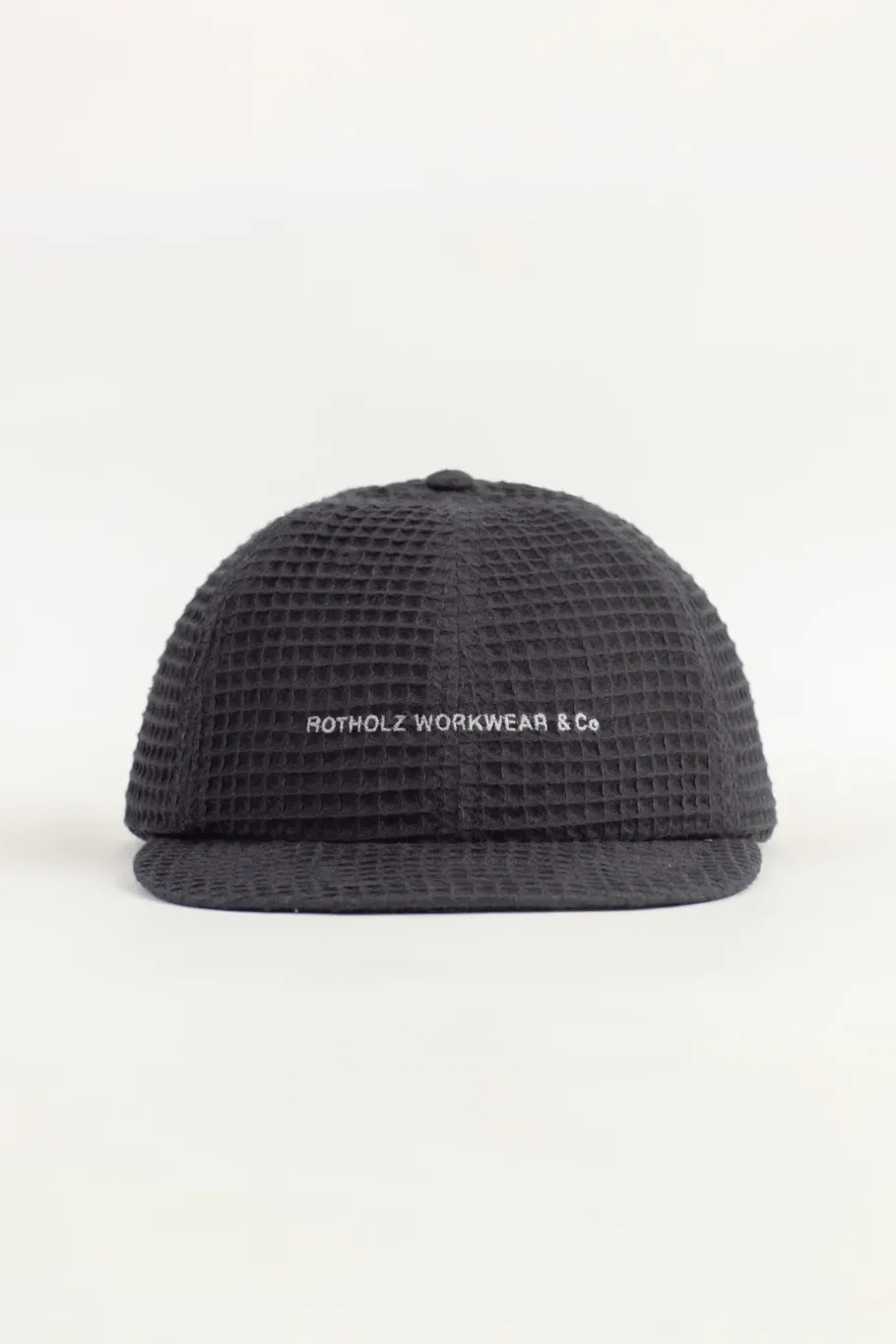 Clearance Rotholz Waffel Cap Bio Baumwolle - Schwarz