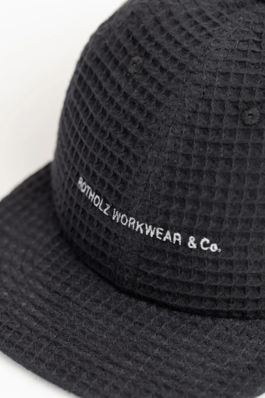 Clearance Rotholz Waffel Cap Bio Baumwolle - Schwarz