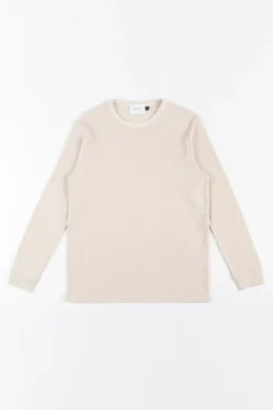 Online Rotholz Waffel Longsleeve Bio Baumwolle - Creme