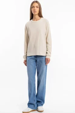 Best Rotholz Waffel Longsleeve Bio Baumwolle - Creme