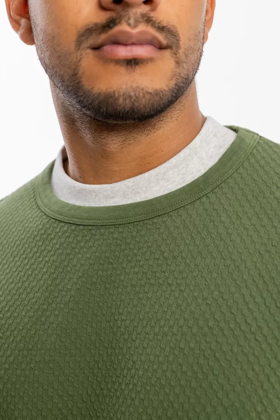 Discount Rotholz Waffel Sweatshirt Bio Baumwolle - Grun