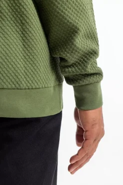 Discount Rotholz Waffel Sweatshirt Bio Baumwolle - Grun