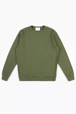 New Rotholz Waffel Sweatshirt Bio Baumwolle - Grun