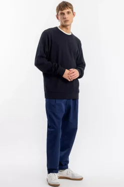 New Rotholz Waffel Sweatshirt Bio Baumwolle - Schwarz