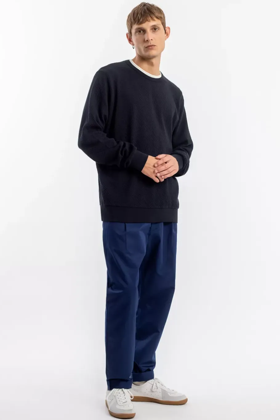 New Rotholz Waffel Sweatshirt Bio Baumwolle - Schwarz