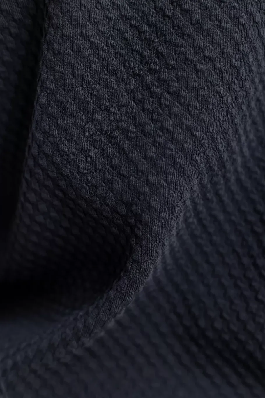 New Rotholz Waffel Sweatshirt Bio Baumwolle - Schwarz