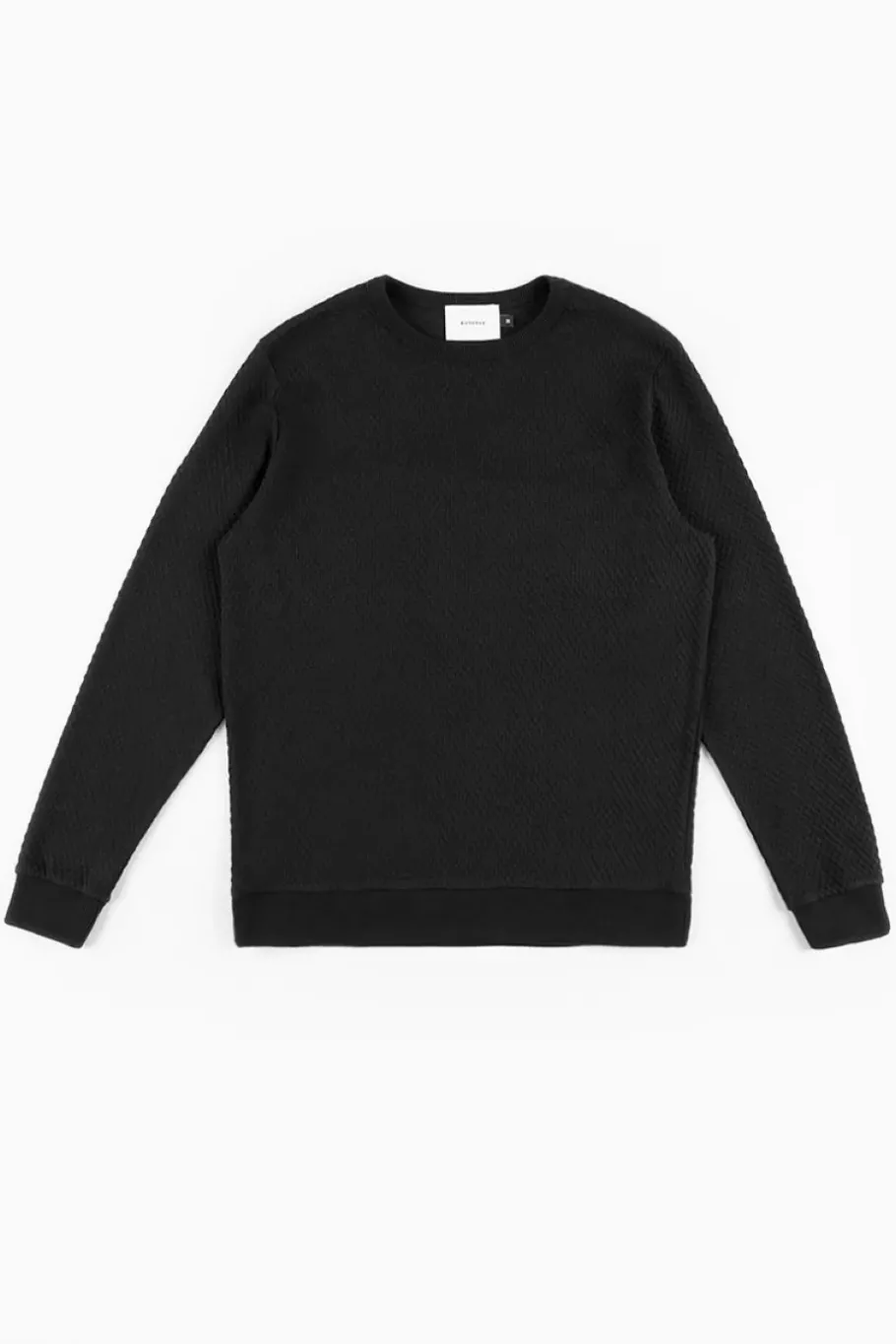 New Rotholz Waffel Sweatshirt Bio Baumwolle - Schwarz