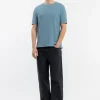 Sale Rotholz Waffel T-Shirt Bio-Baumwolle - Blau