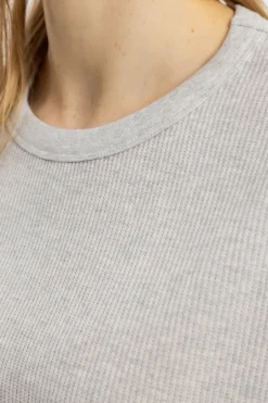 Sale Rotholz Waffel T-Shirt Bio-Baumwolle - Grau