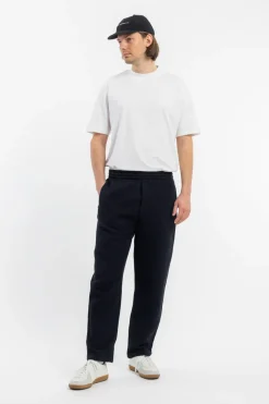 Clearance Rotholz Weite Hose Waffle Cotton - Schwarz