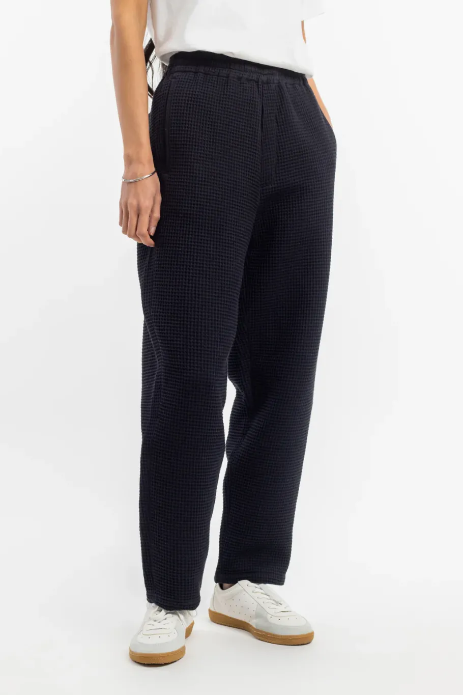 Online Rotholz Weite Hose Waffle Cotton - Schwarz