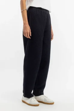 Online Rotholz Weite Hose Waffle Cotton - Schwarz