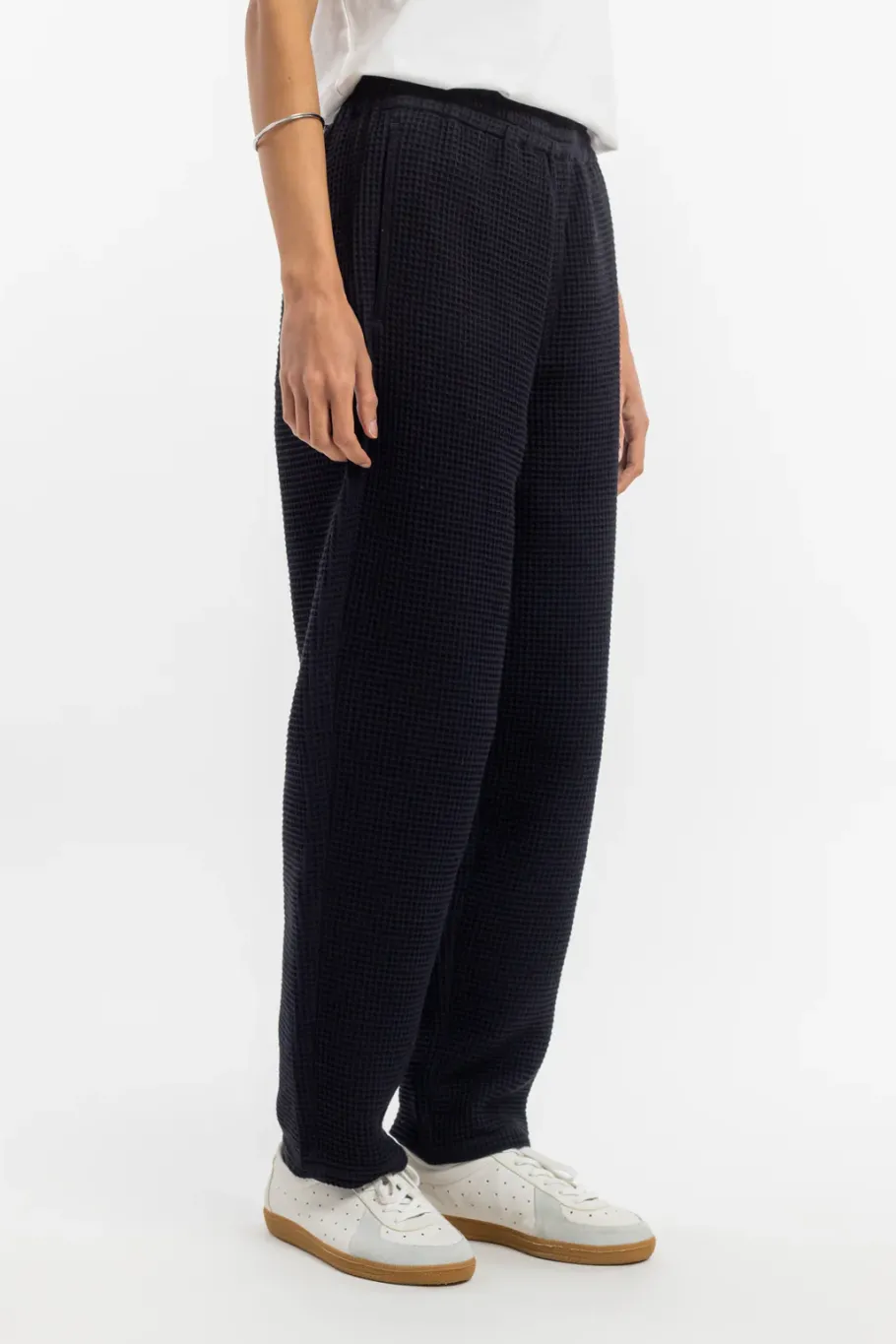 Online Rotholz Weite Hose Waffle Cotton - Schwarz