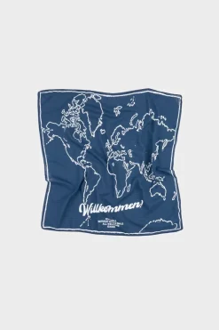 New Rotholz Willkommen Bandana Bio Baumwolle Blau