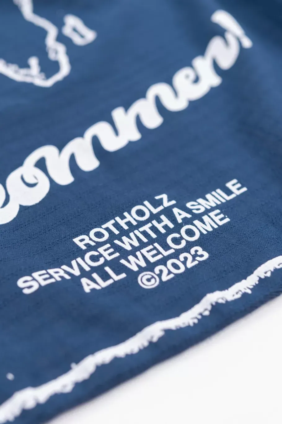 New Rotholz Willkommen Bandana Bio Baumwolle Blau