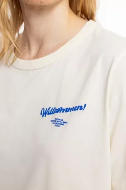 Clearance Rotholz Willkommen Print T-Shirt Bio Baumwolle - Off-White