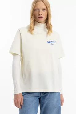 Clearance Rotholz Willkommen Print T-Shirt Bio Baumwolle - Off-White