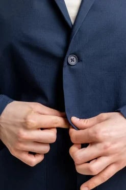 Clearance Rotholz Workwear Blazer Aus Bio Ripstop Blau