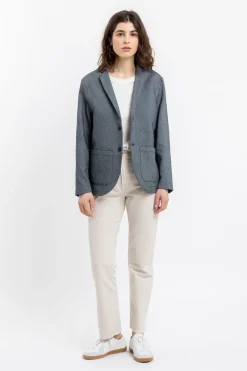 Outlet Rotholz Workwear Blazer Aus Bio Twill Schwarz Kariert