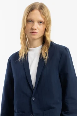 Hot Rotholz Workwear Blazer Leinen Mix - Dunkelblau