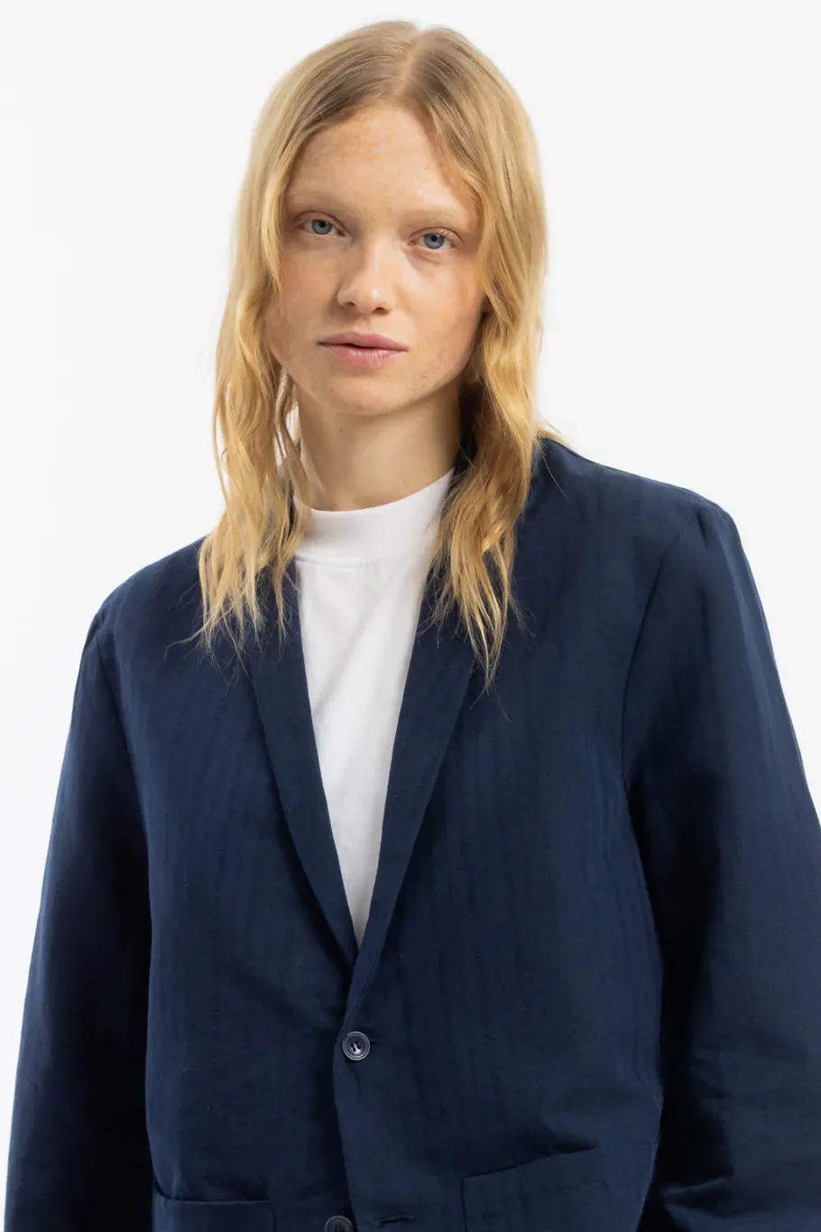 Hot Rotholz Workwear Blazer Leinen Mix - Dunkelblau