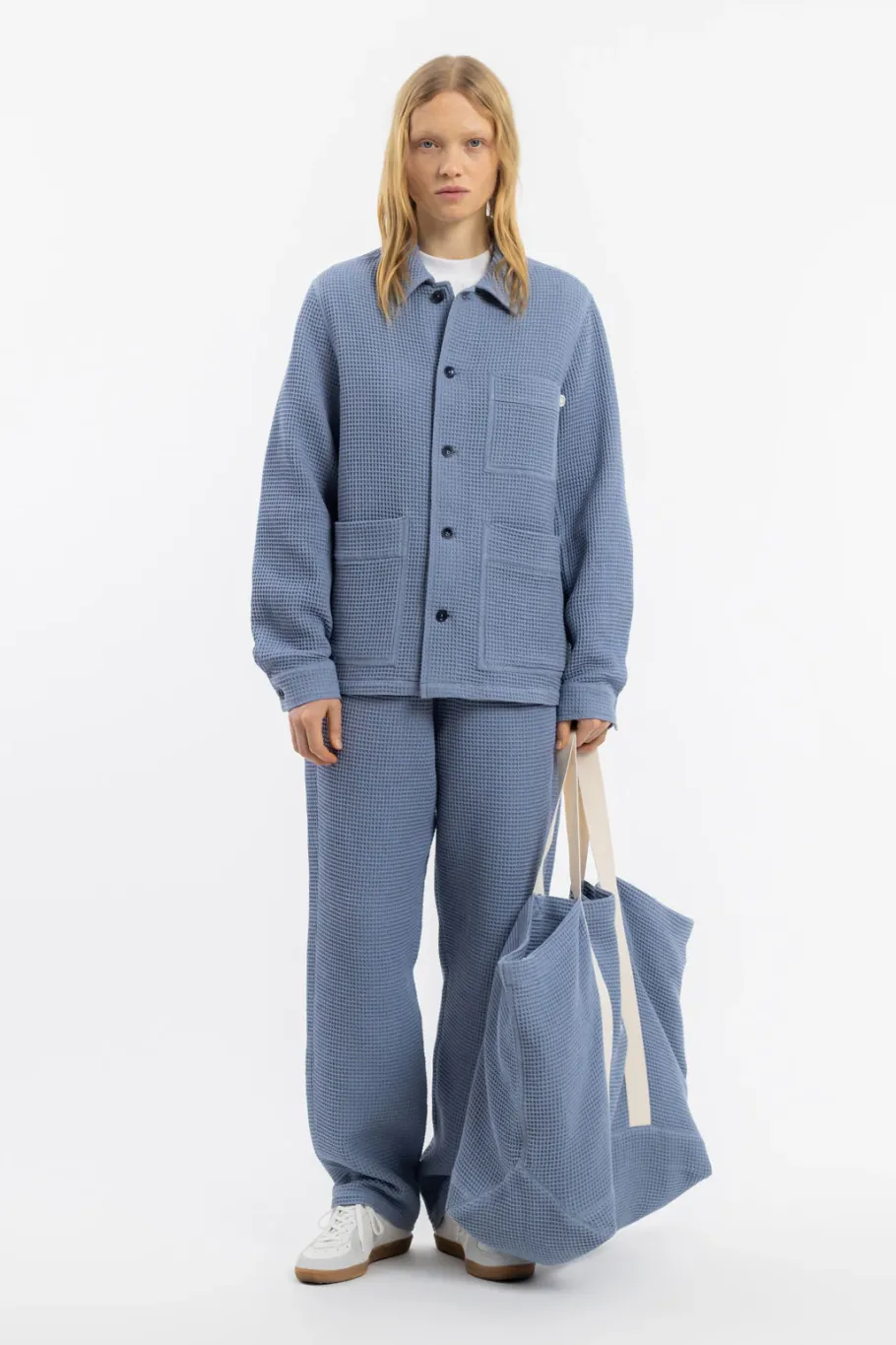 Clearance Rotholz Workwear Jacke Waffle Cotton - Hellblau