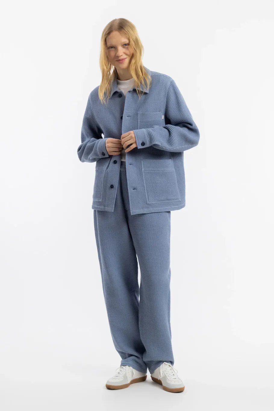 Clearance Rotholz Workwear Jacke Waffle Cotton - Hellblau