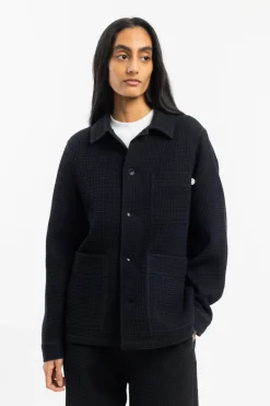 Clearance Rotholz Workwear Jacke Waffle Cotton - Schwarz