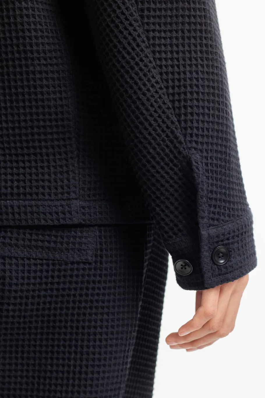 Clearance Rotholz Workwear Jacke Waffle Cotton - Schwarz