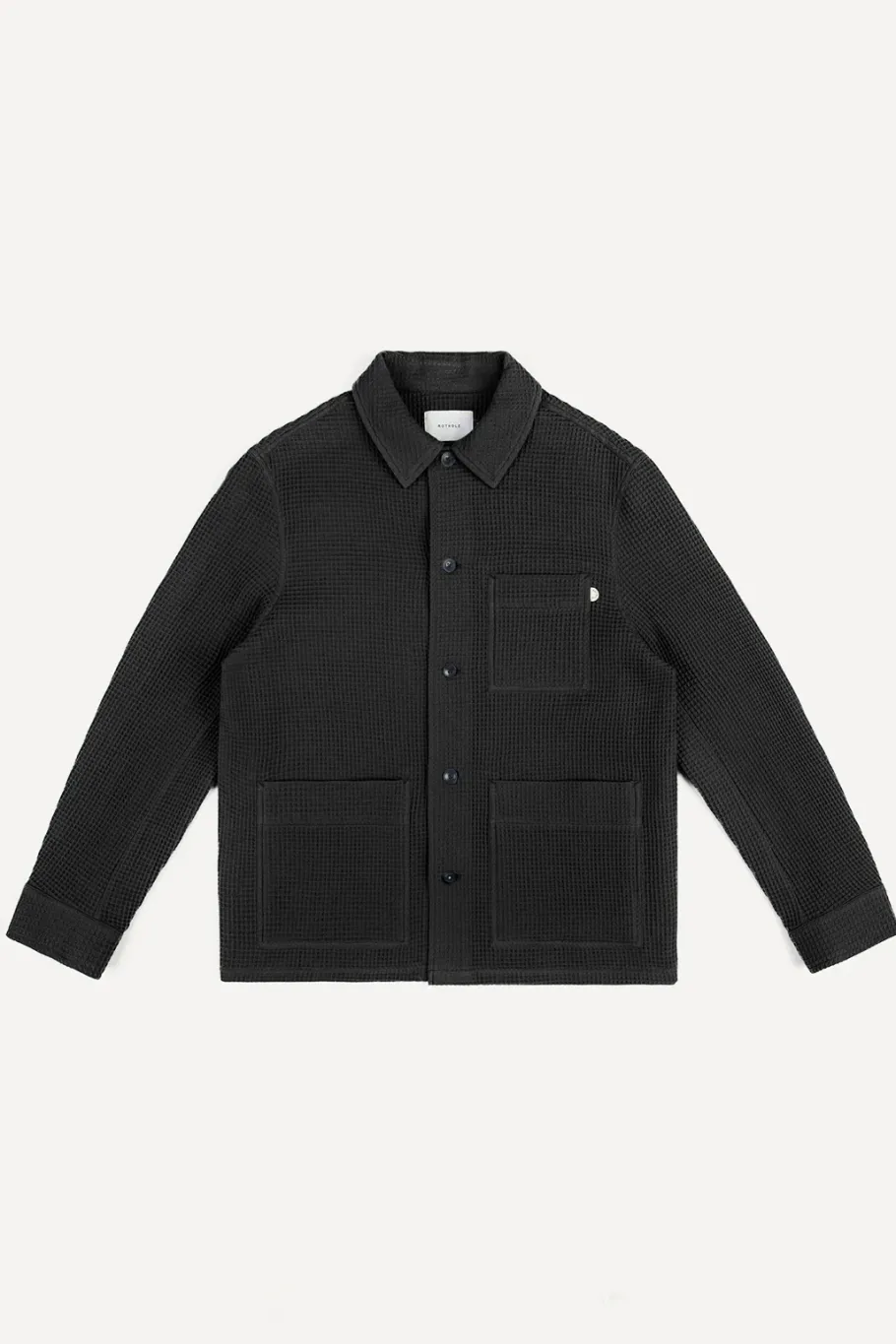 Clearance Rotholz Workwear Jacke Waffle Cotton - Schwarz